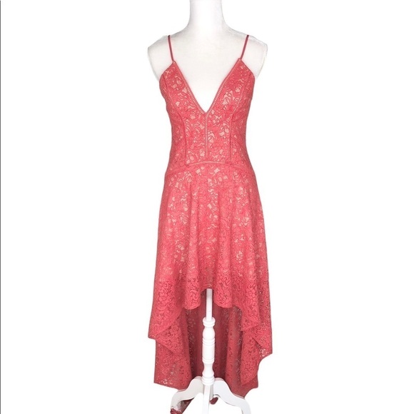The Jetset Diaries salmon lace Rava dress high/low maxi straps small TJD - Picture 14 of 15